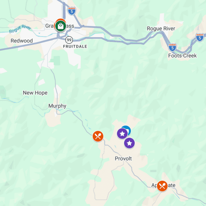 Map of sip and stay connoisseur itinerary getaway