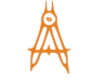 illustration of a compass or drafting tool