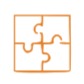 Orange puzzle piece border