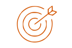 An icon of a target with an arrow hitting the bullseye, and the word 'Goals' underneath.