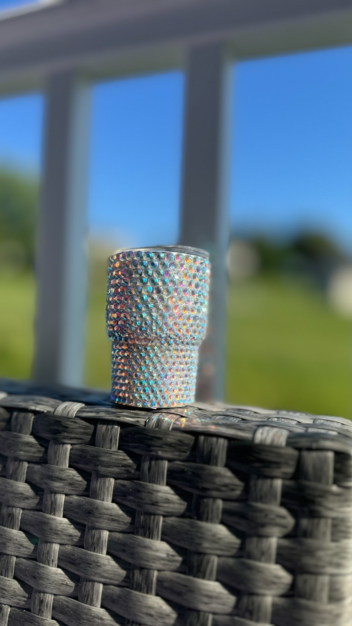 Bling mini shot tumblers with Straw and lid