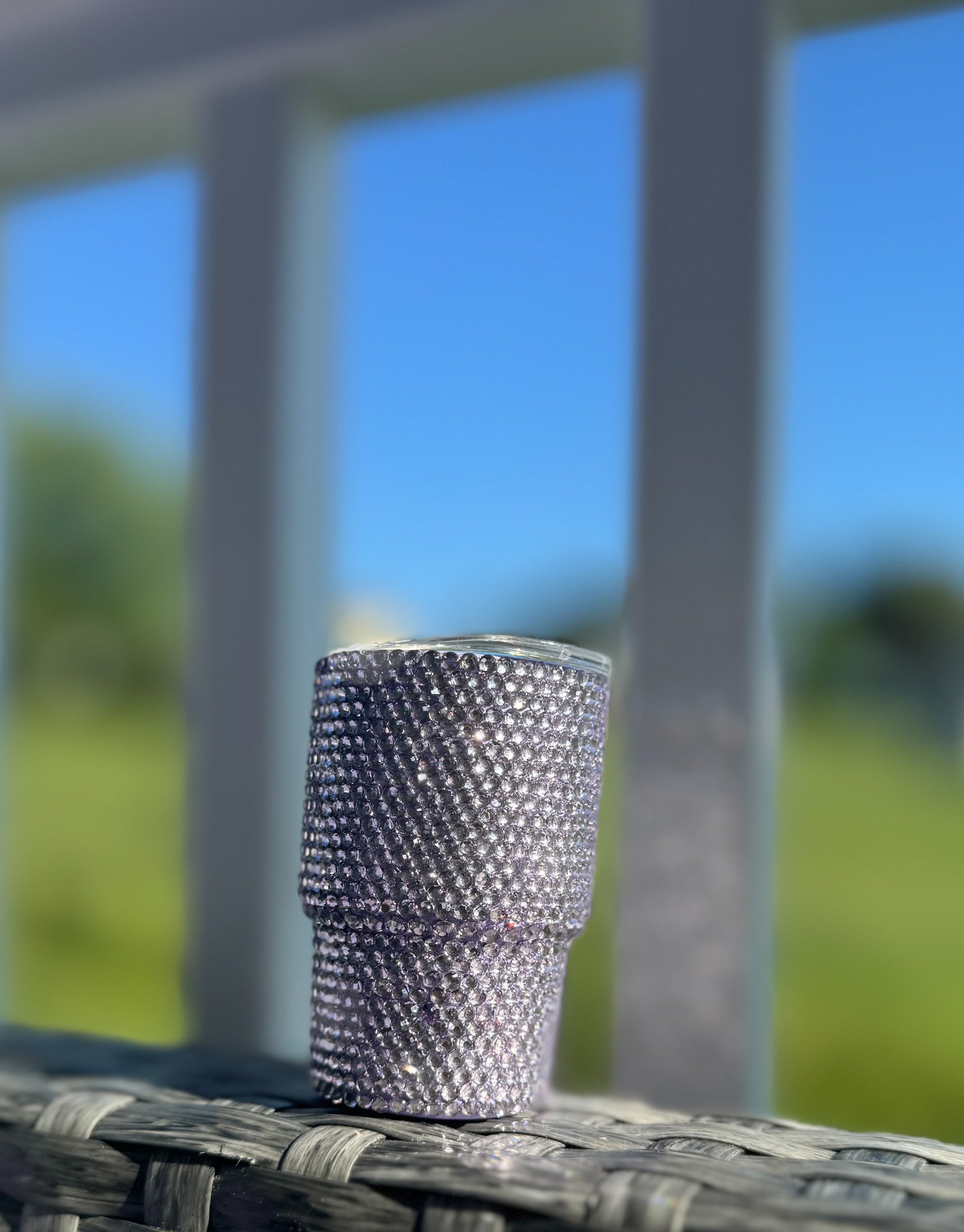 Bling mini shot tumblers with Straw and lid