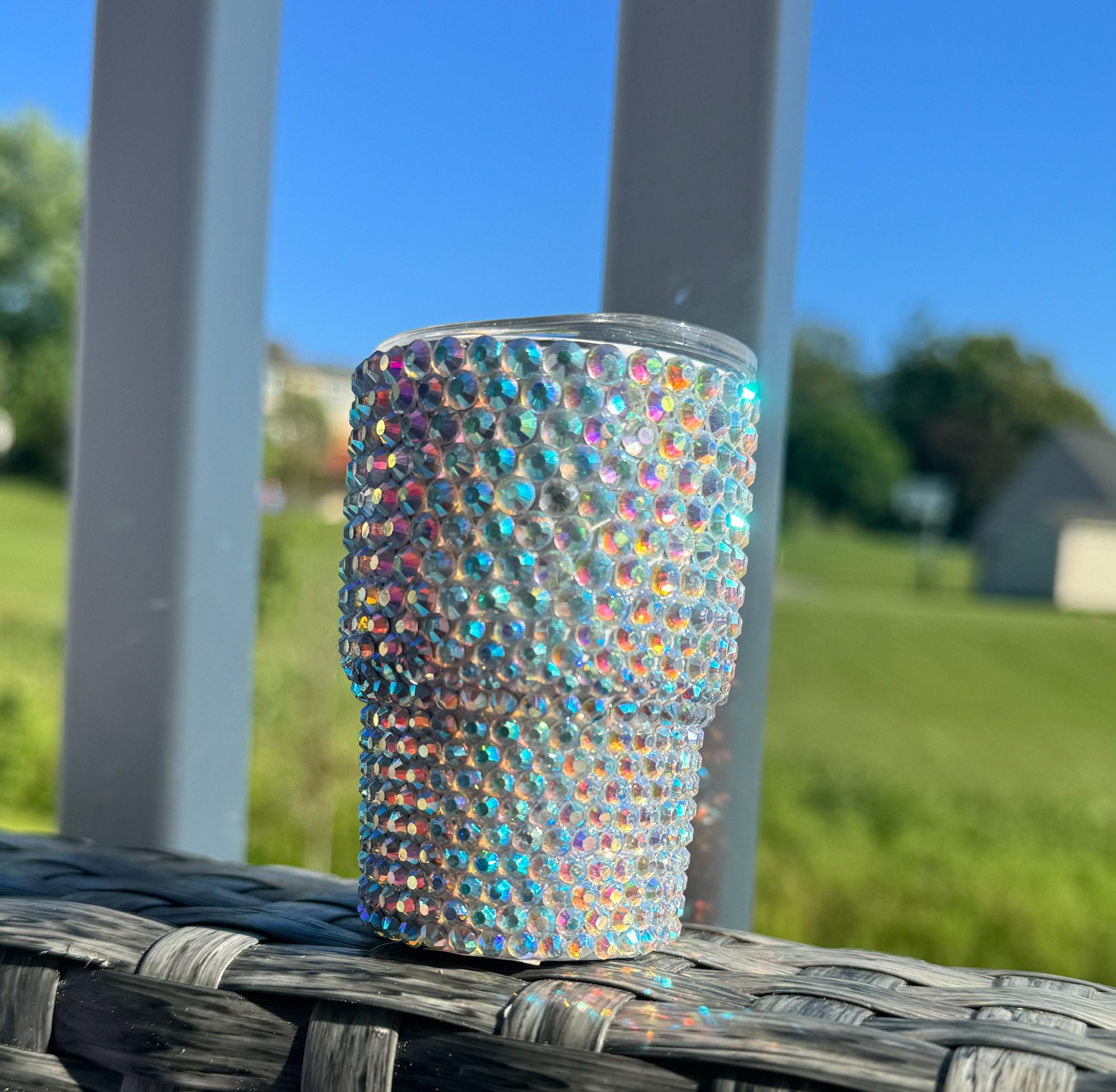 Bling mini shot tumblers with Straw and lid