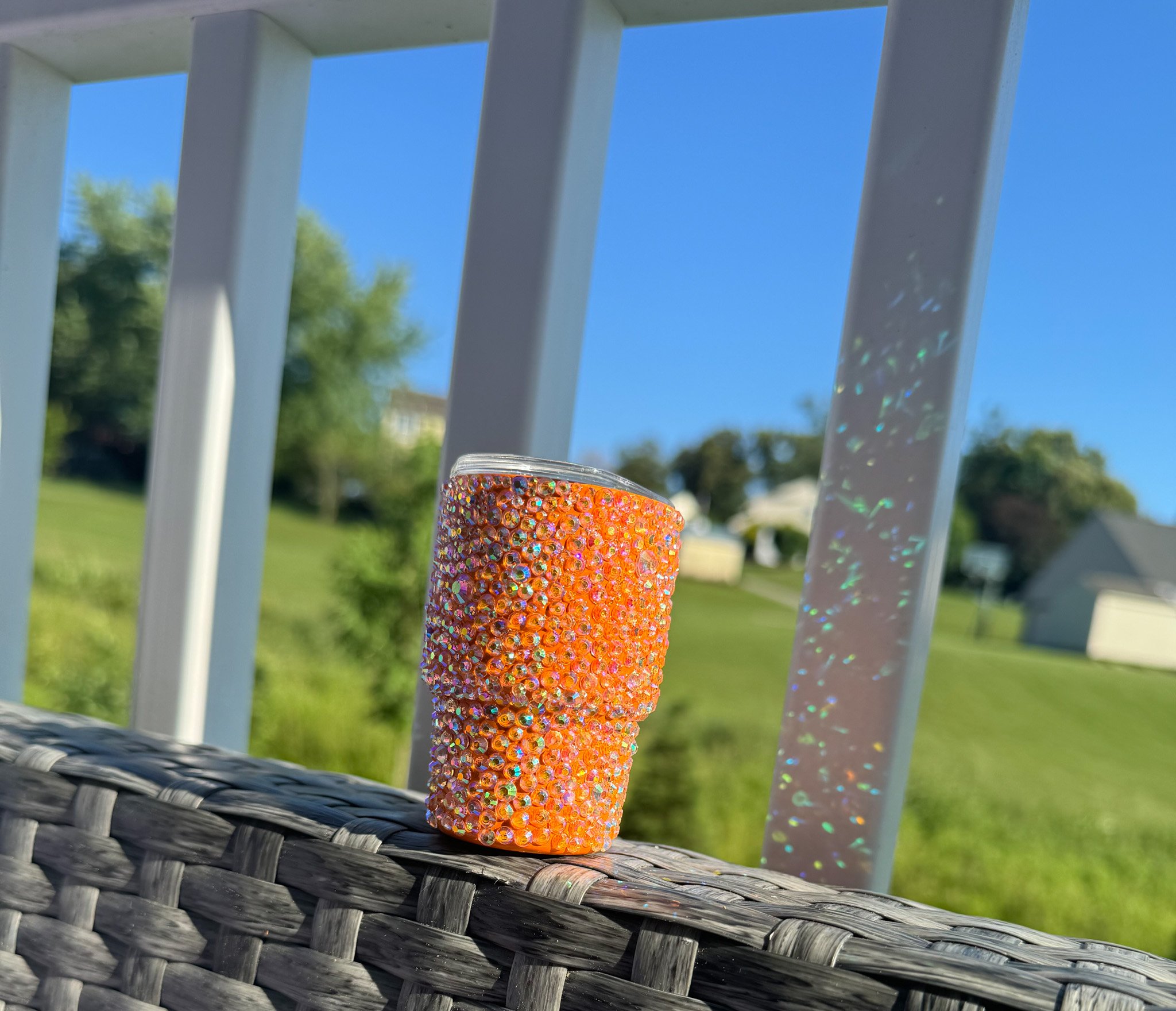 Bling mini shot tumblers with Straw and lid