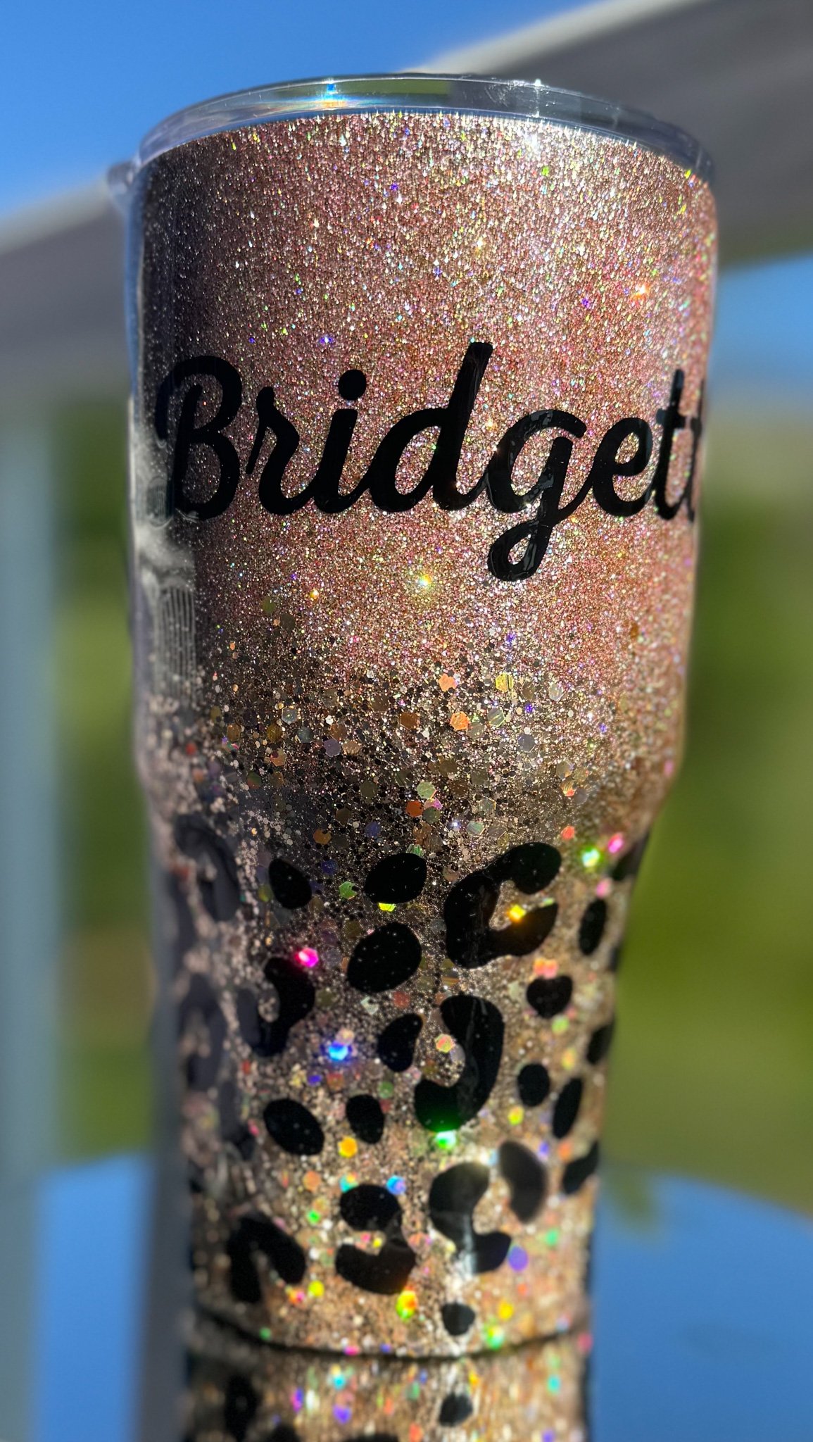 Custom expoxy glitter Name tumbler