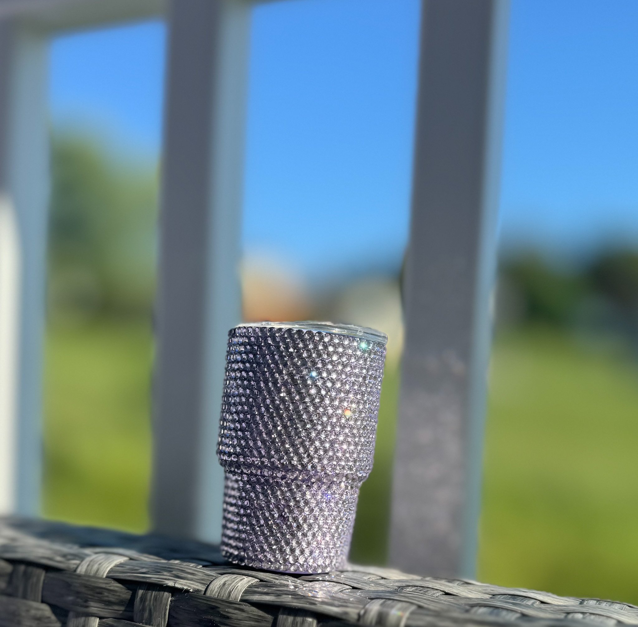 Bling mini shot tumblers with Straw and lid