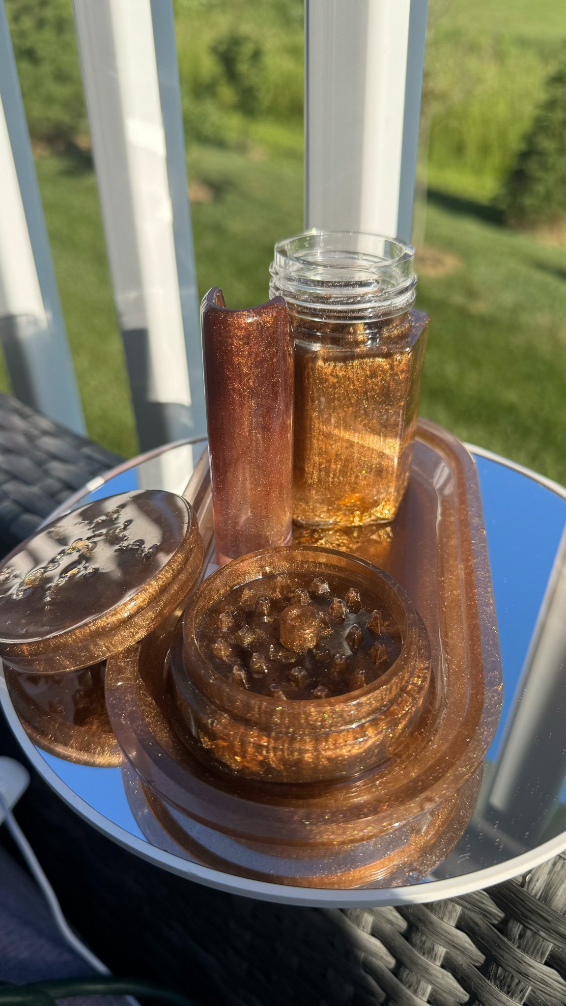 Epoxy grinder, lighter sleeve and airtight container