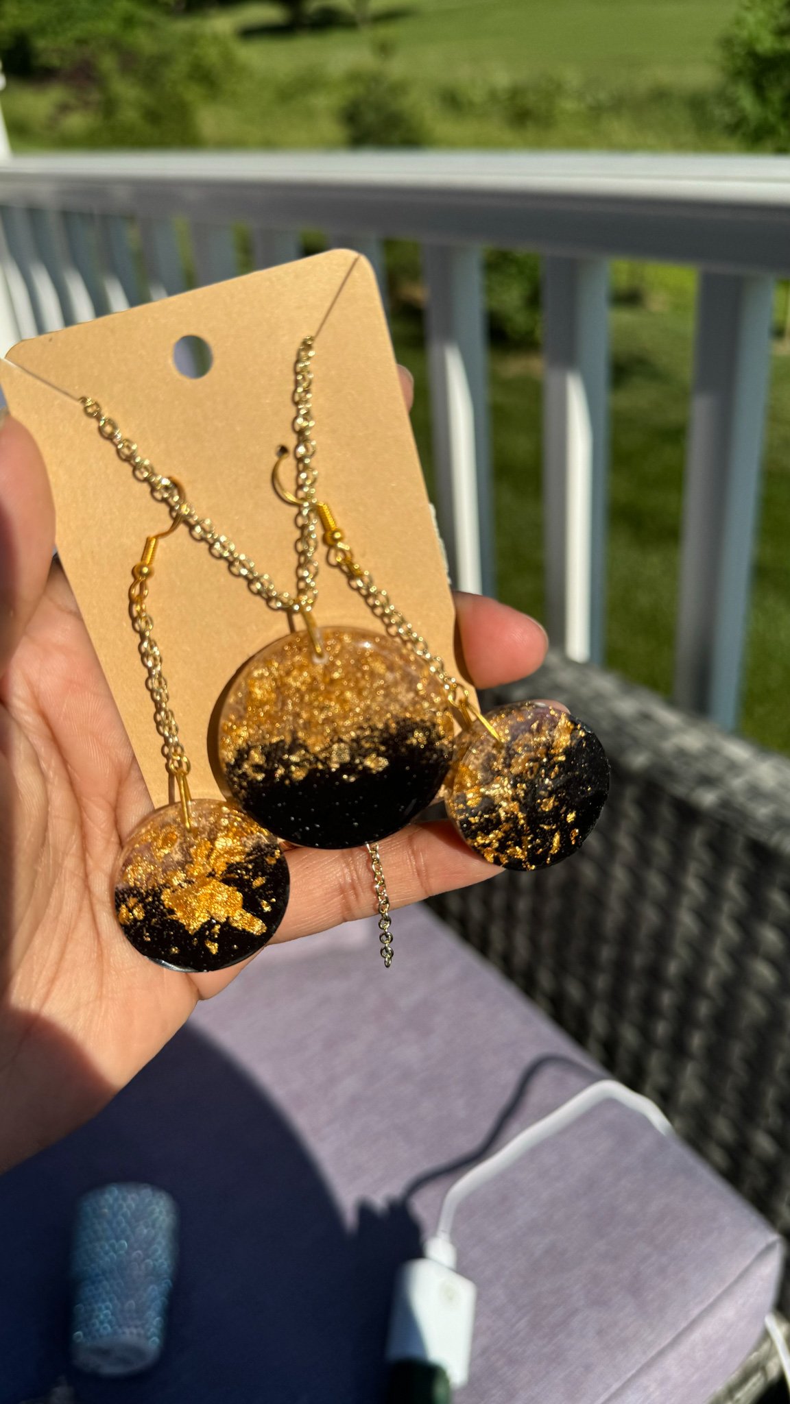 handmade Epoxy and stone Jewelry