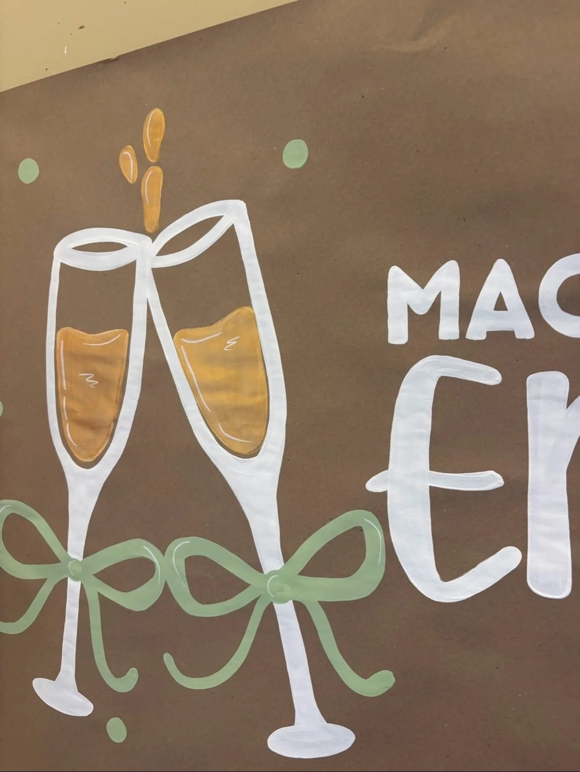 Custom Banner painting for such a special occasion!! Congratulations Maggie and Drew!! 💍🥂 Thanks for having Addison Originals as part of your special day! #engagement #custombanner