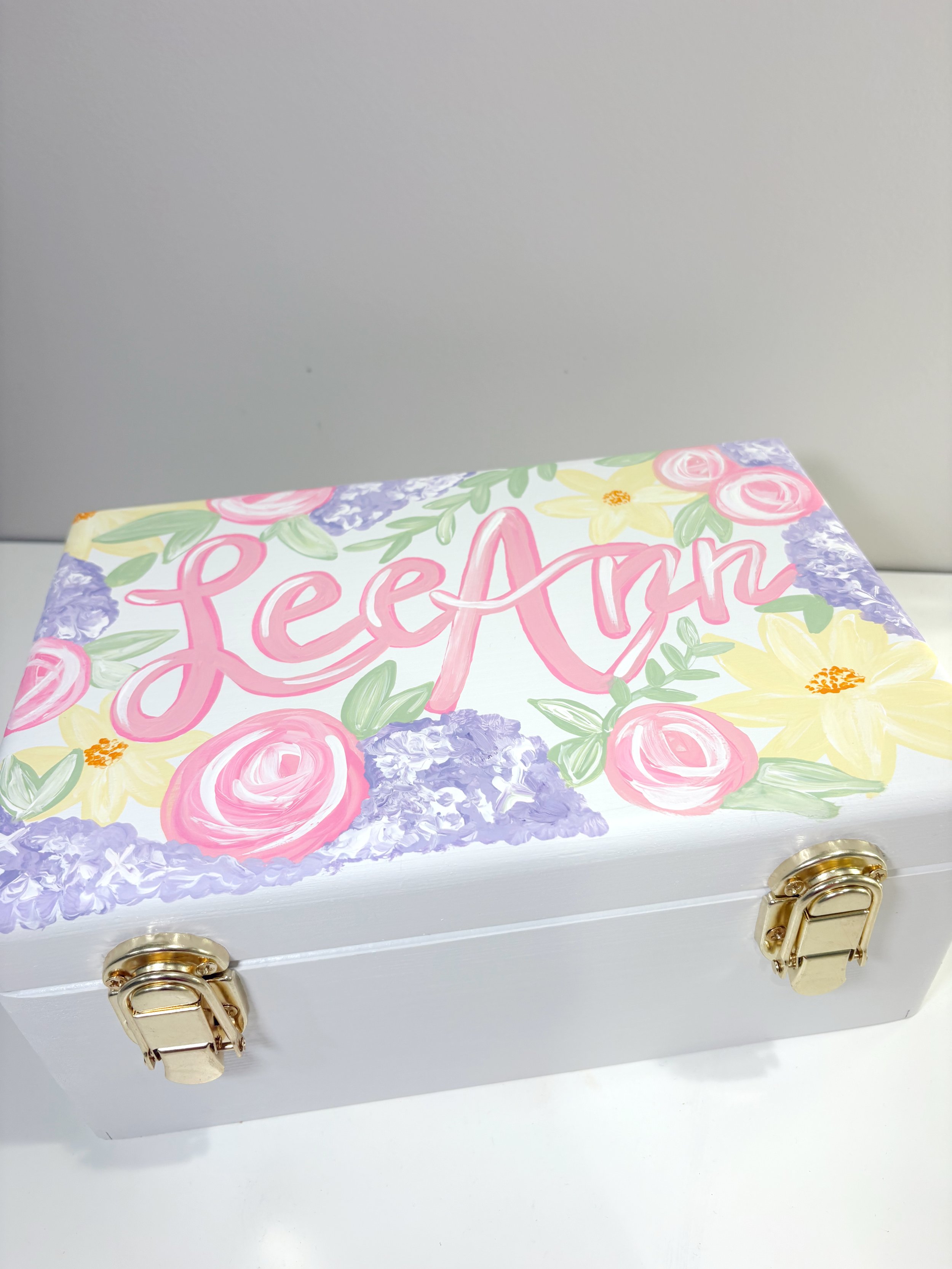 Personalized Floral Keepsake Box