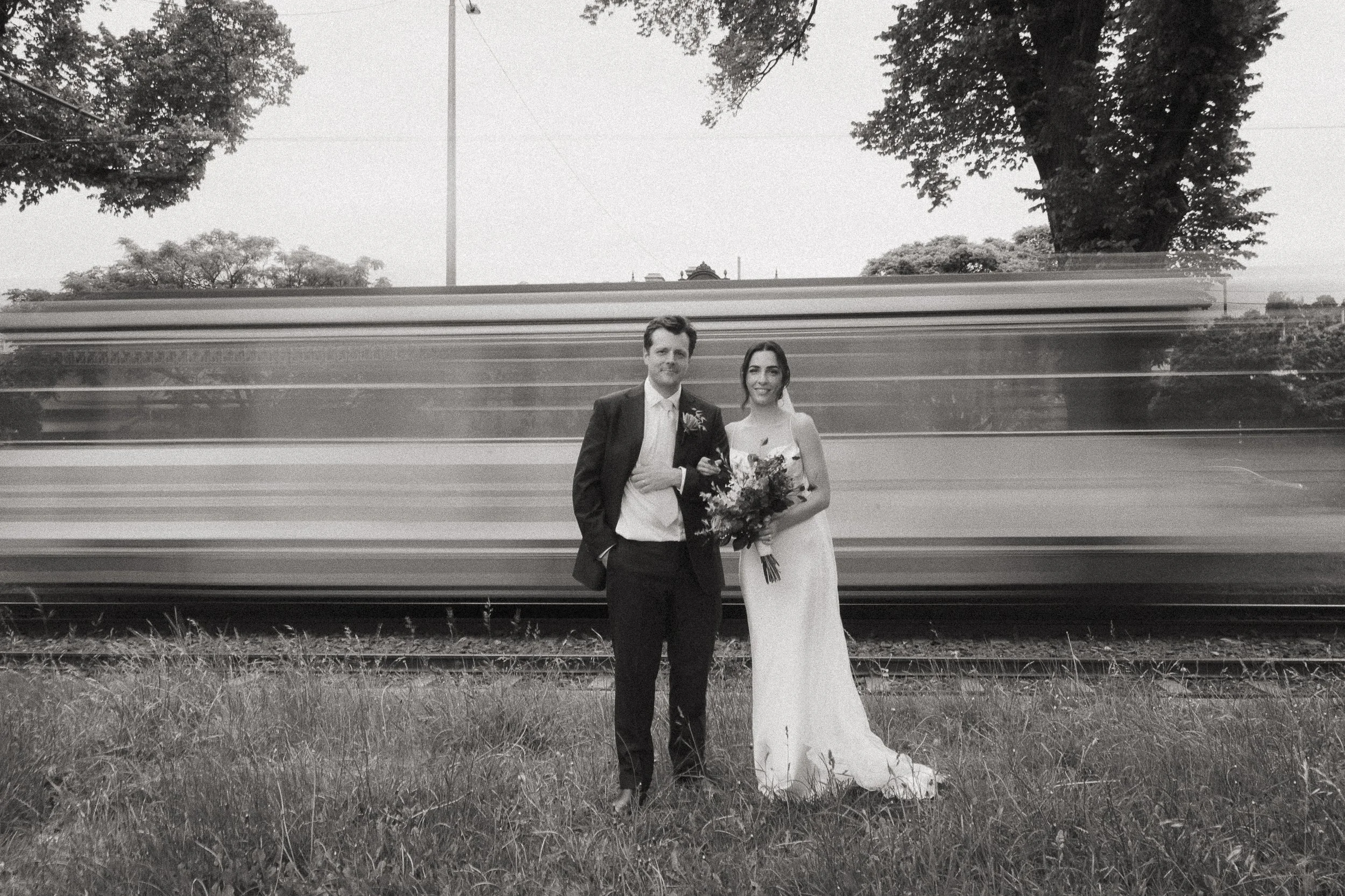 Arty long exposure wedding