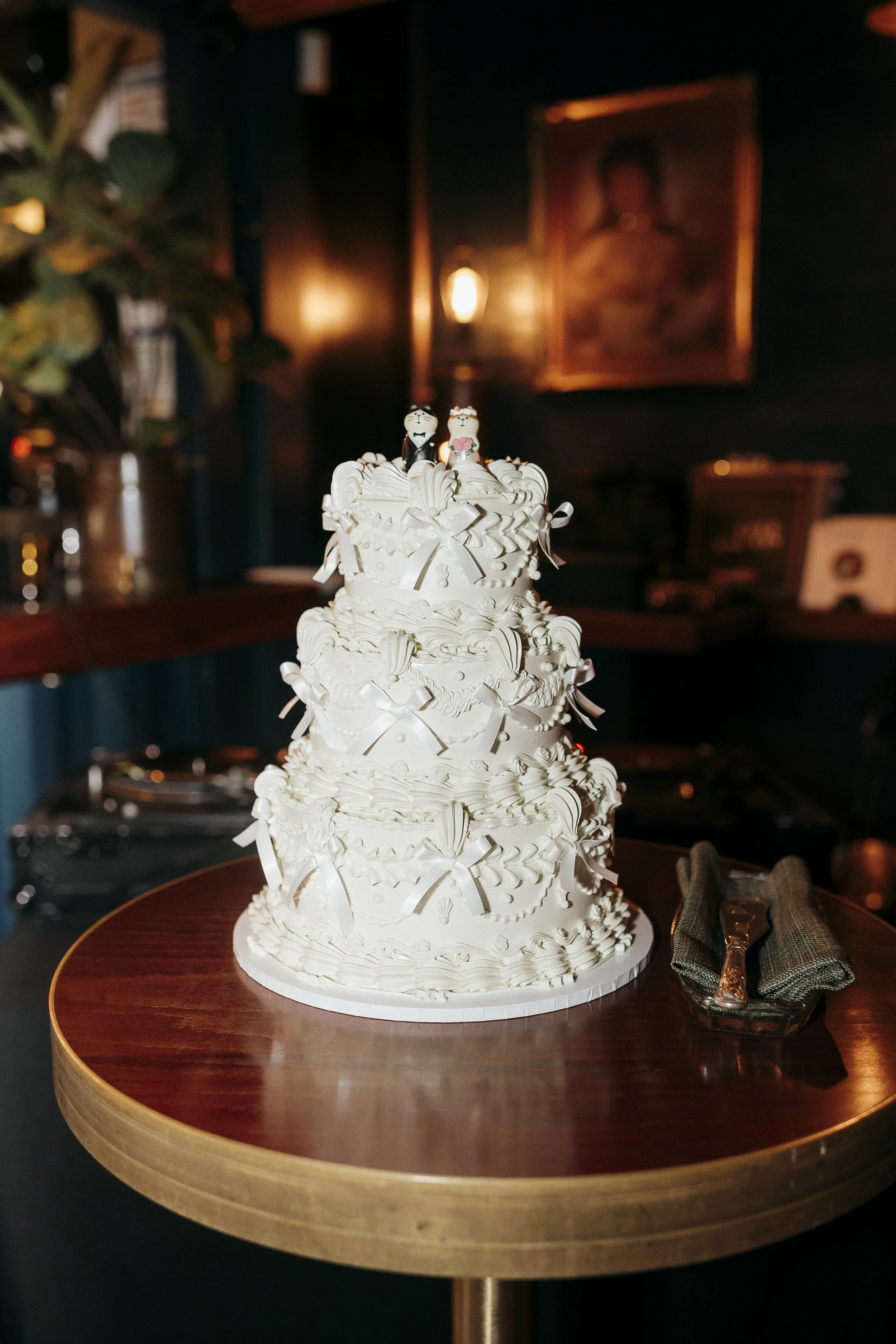 Close-up of cake + decor
