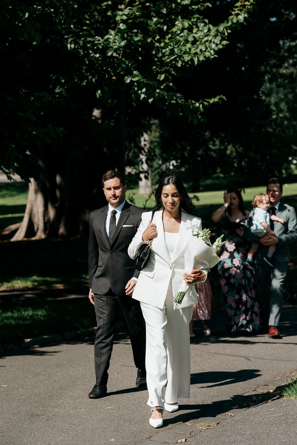 Walking through morning light married