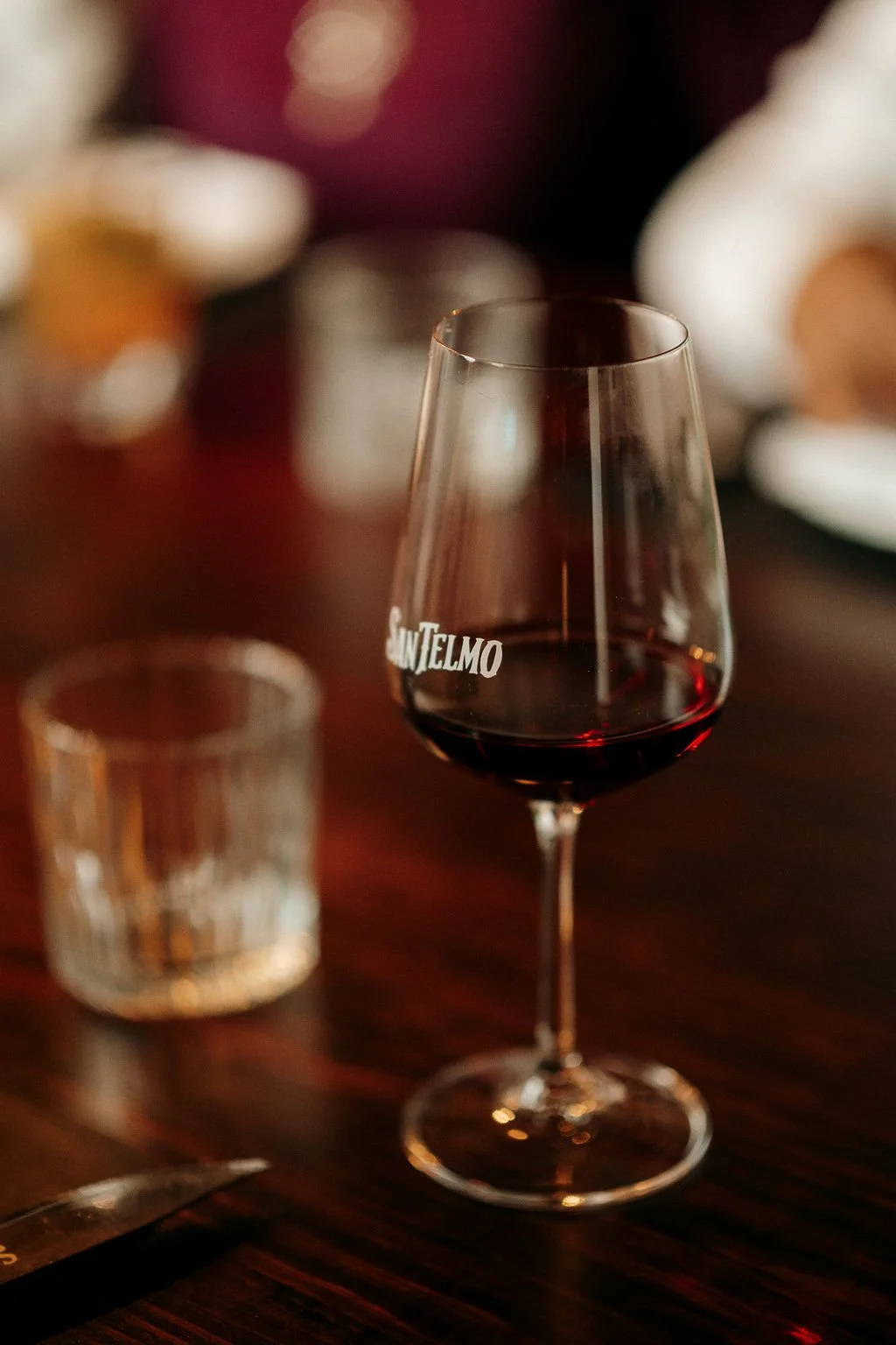 Detail of wine glass