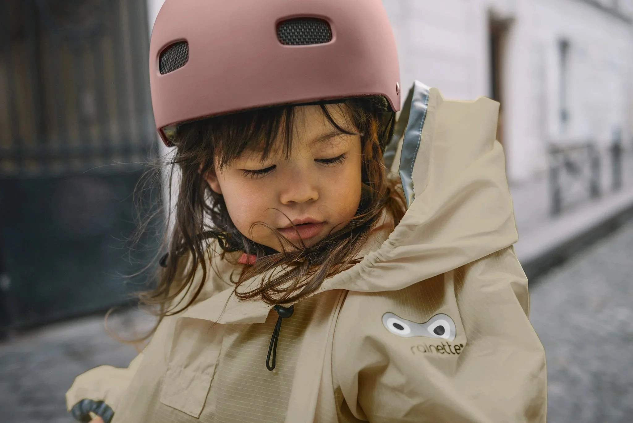 Imperméable pour siège vélo enfant beige - Rainette Shop