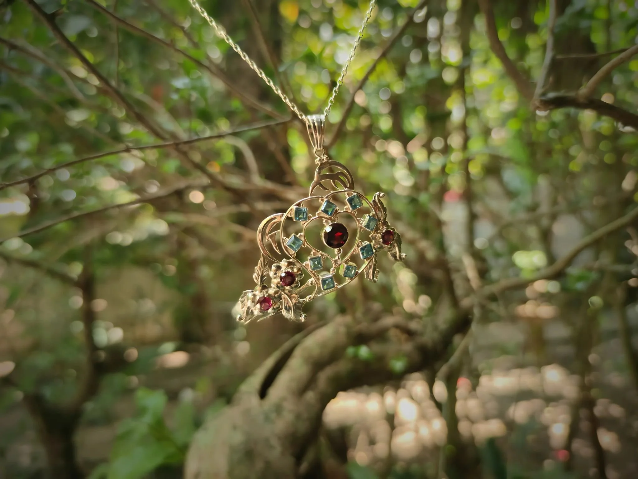 Floral Open Heart Pendant