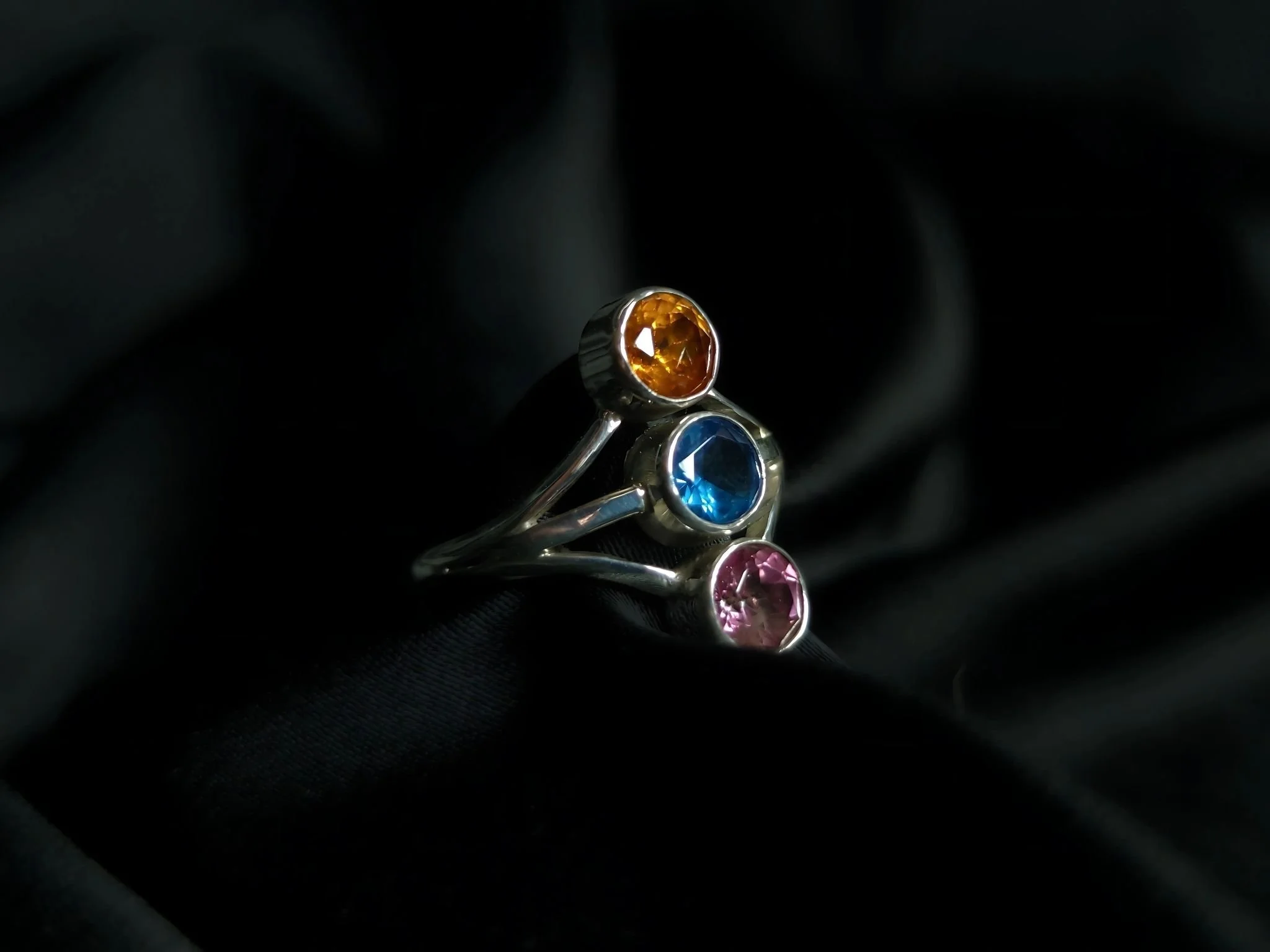 Topaz & Amethyst Trinity Ring set shot