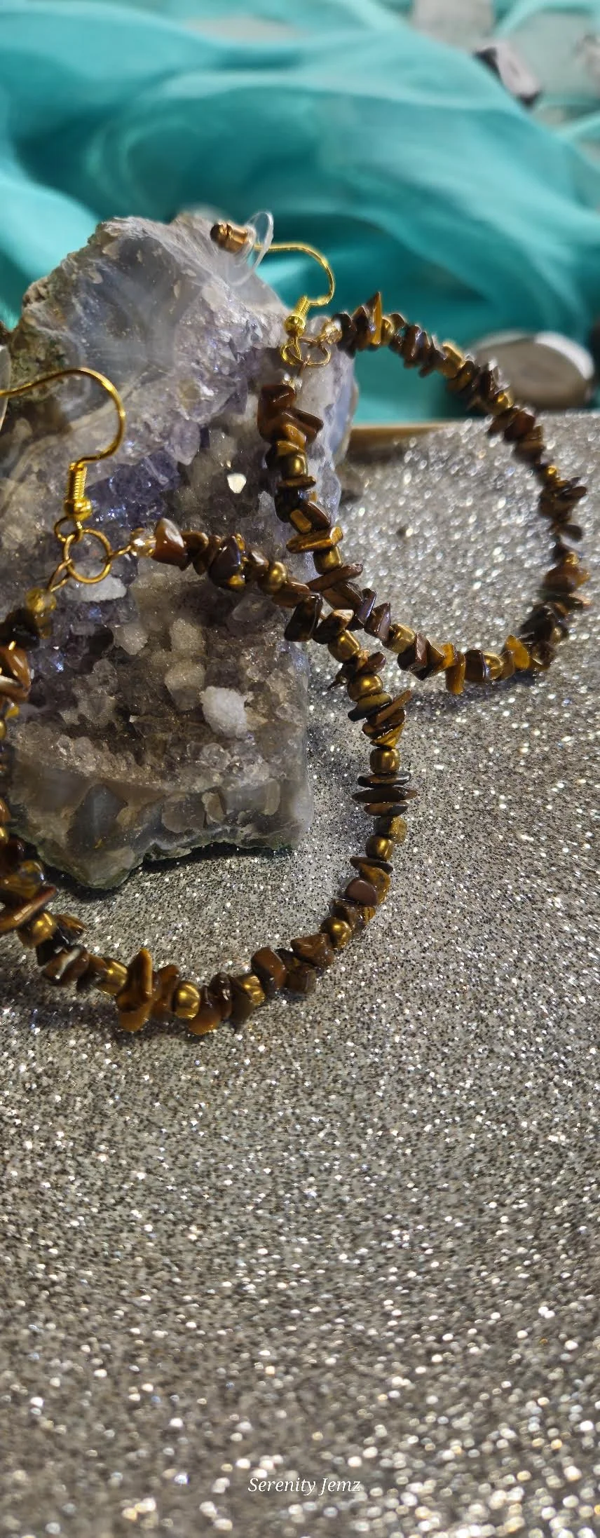 Tiger's Eye Hoop Earrings