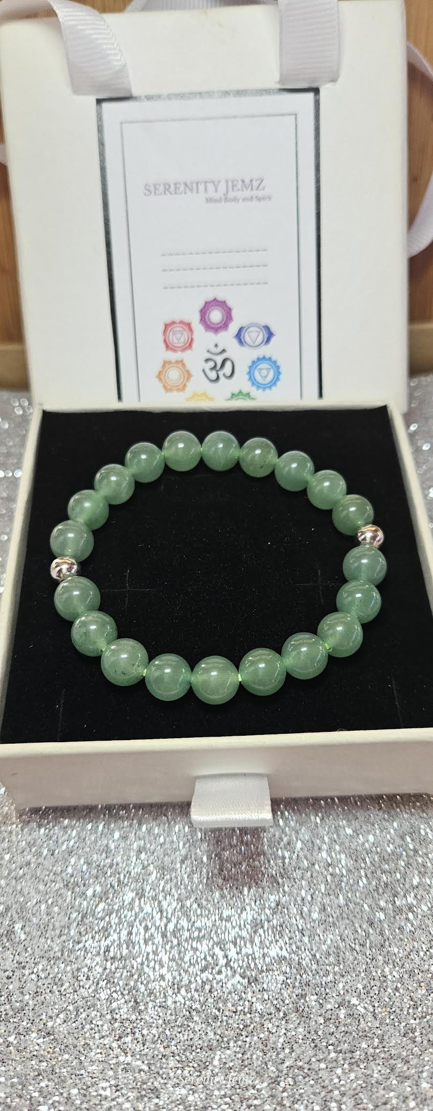 Green Aventurine Serenity Bracelet with Silver Accent