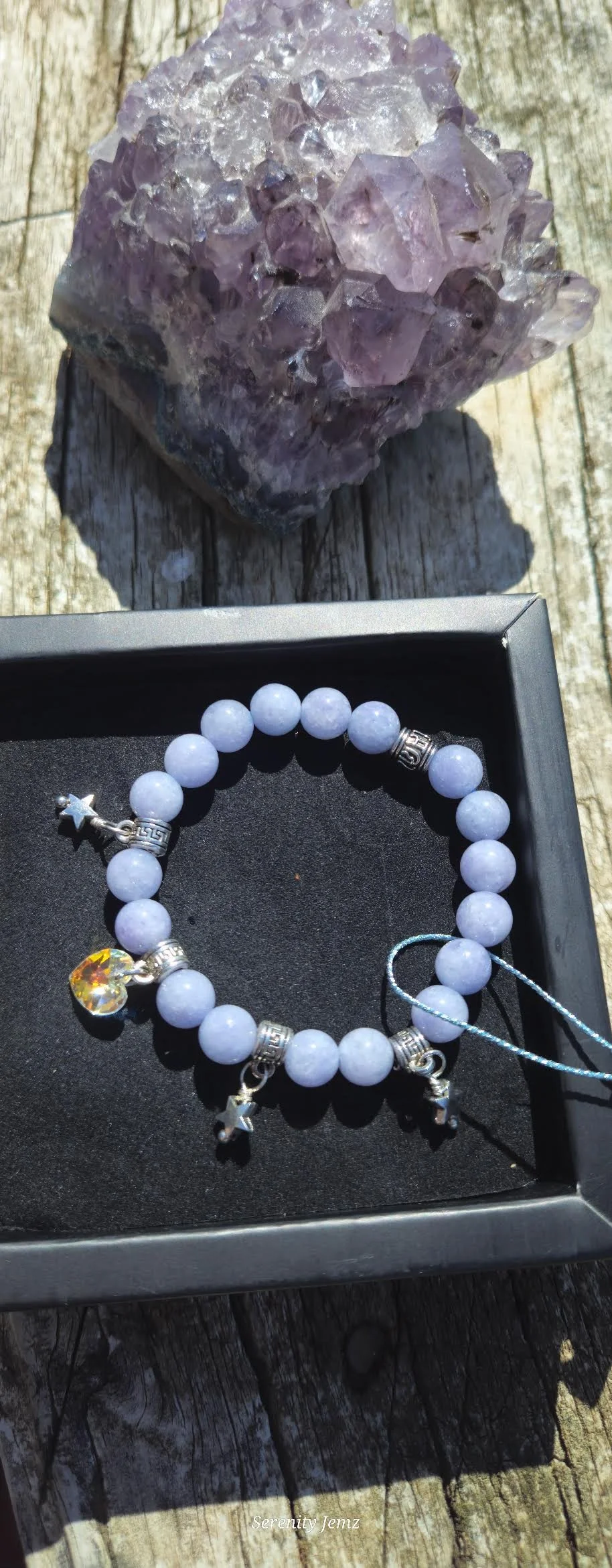 Blue Burmese Jade Charm Bracelet