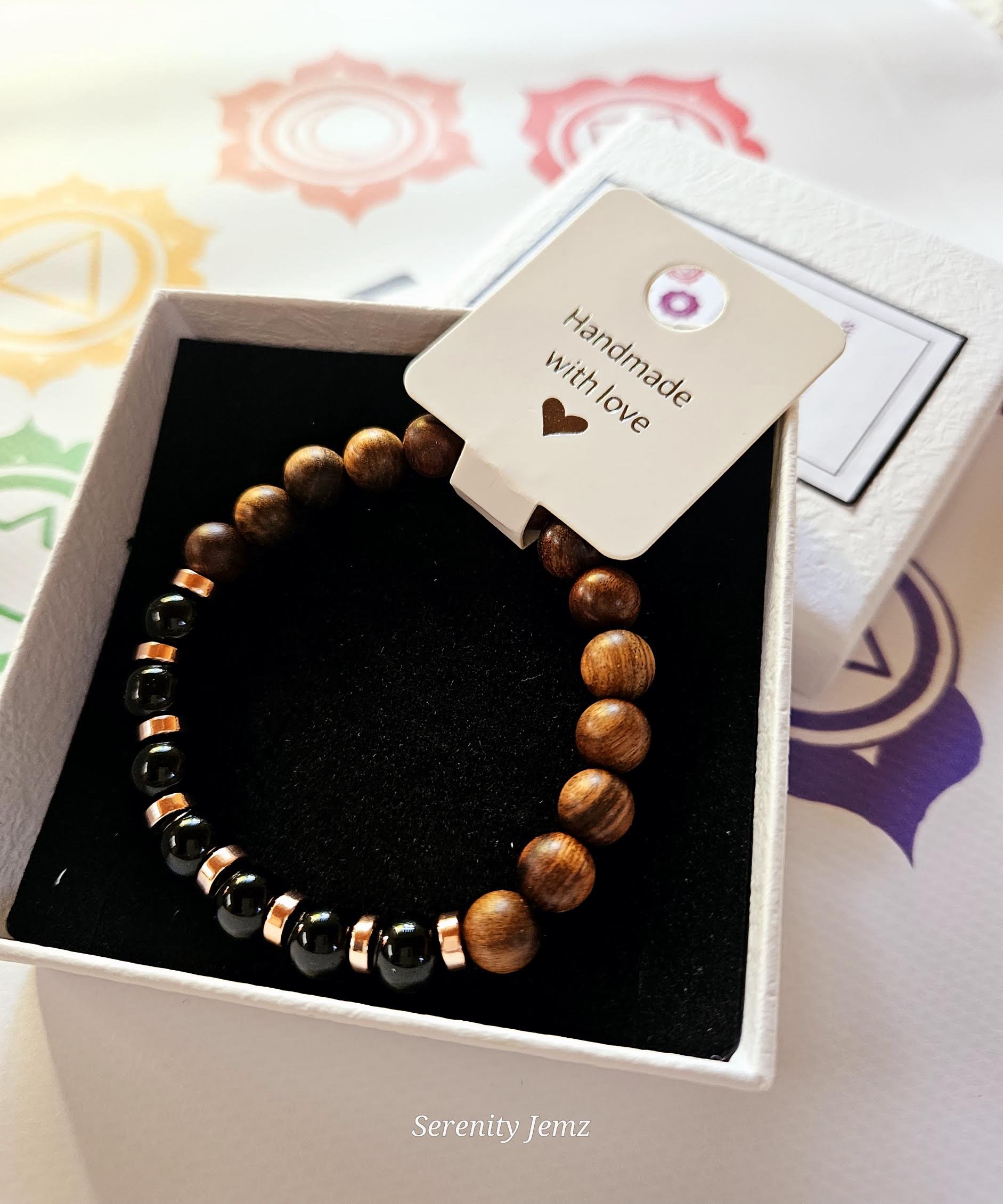 Black Onyx and Wooden Beads