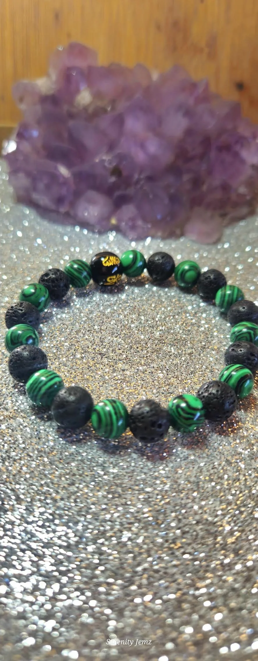Transformative Malachite & Lava Rock Bracelet