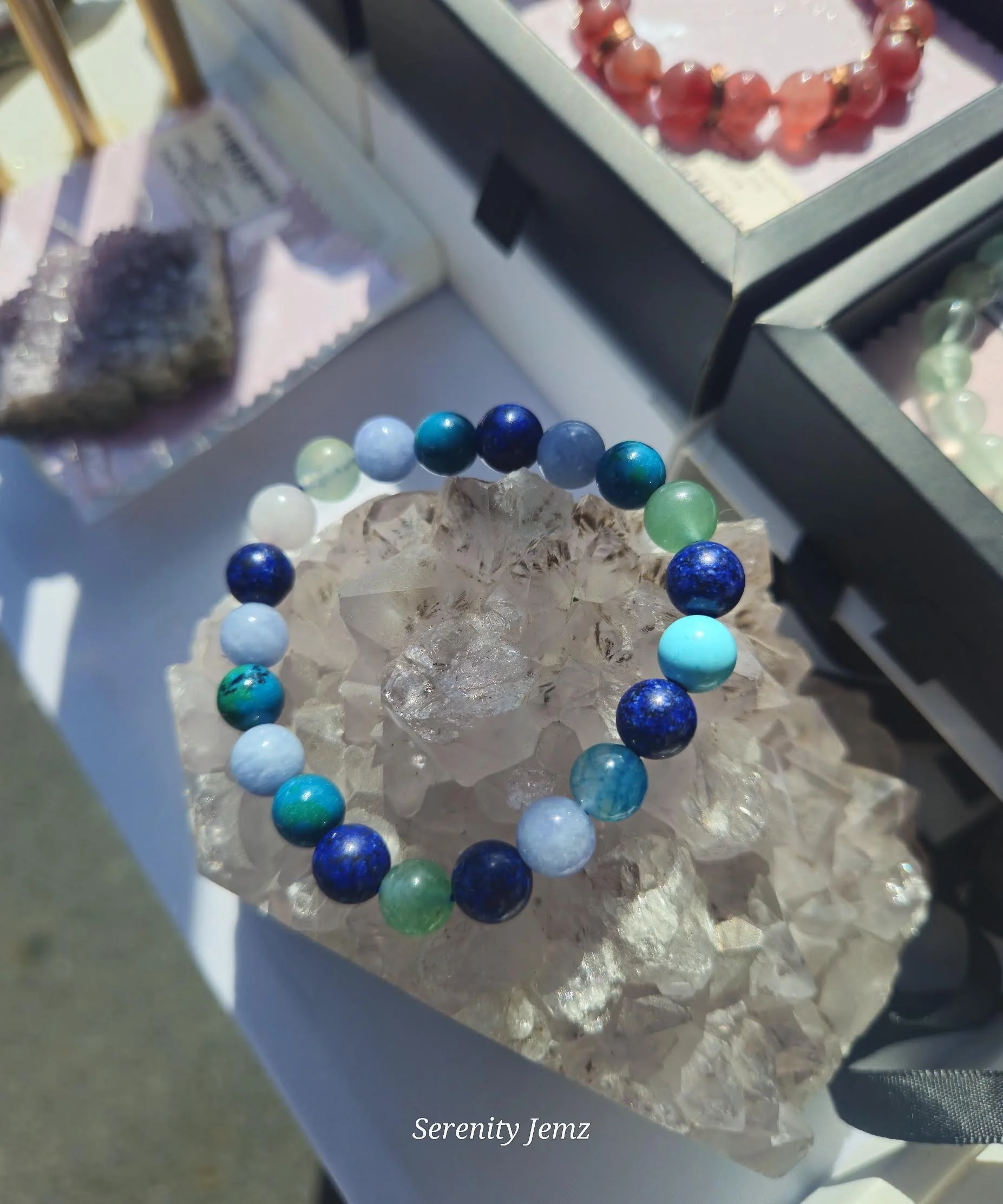 Ocean Gemstone Stretch Bracelet