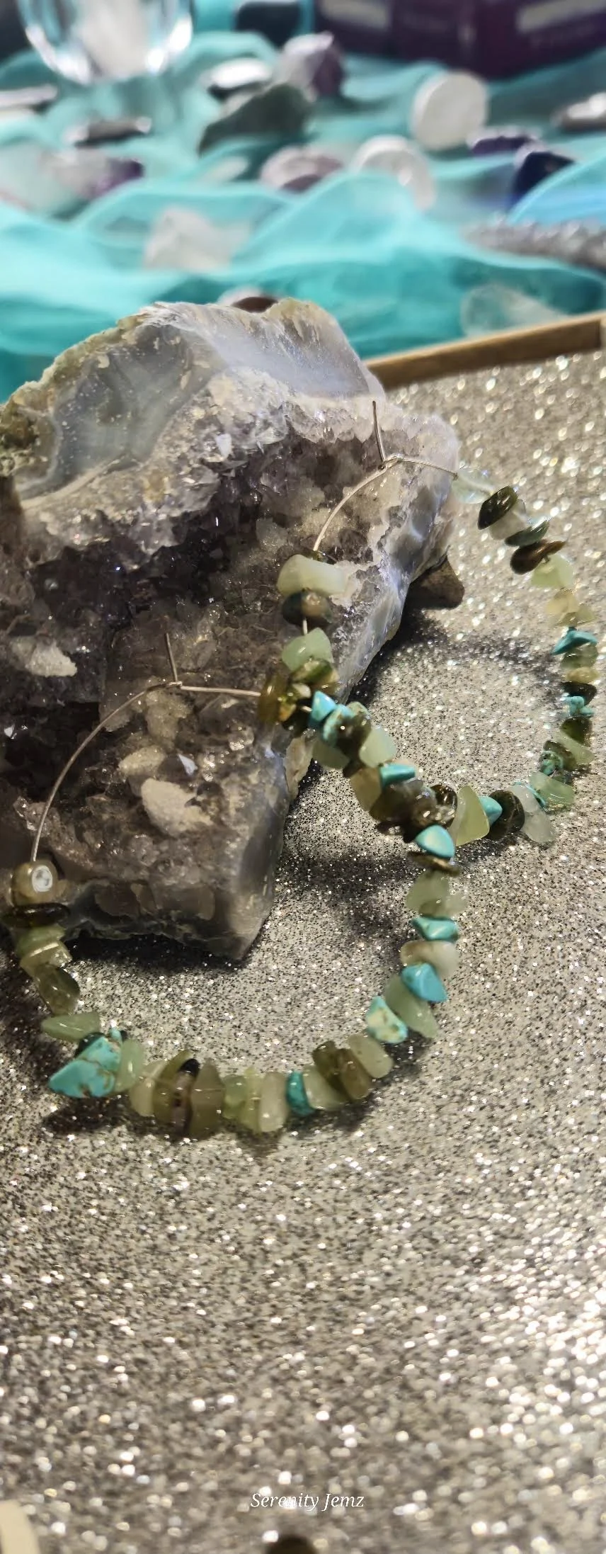 Handcrafted Gemstone Hoop Earrings