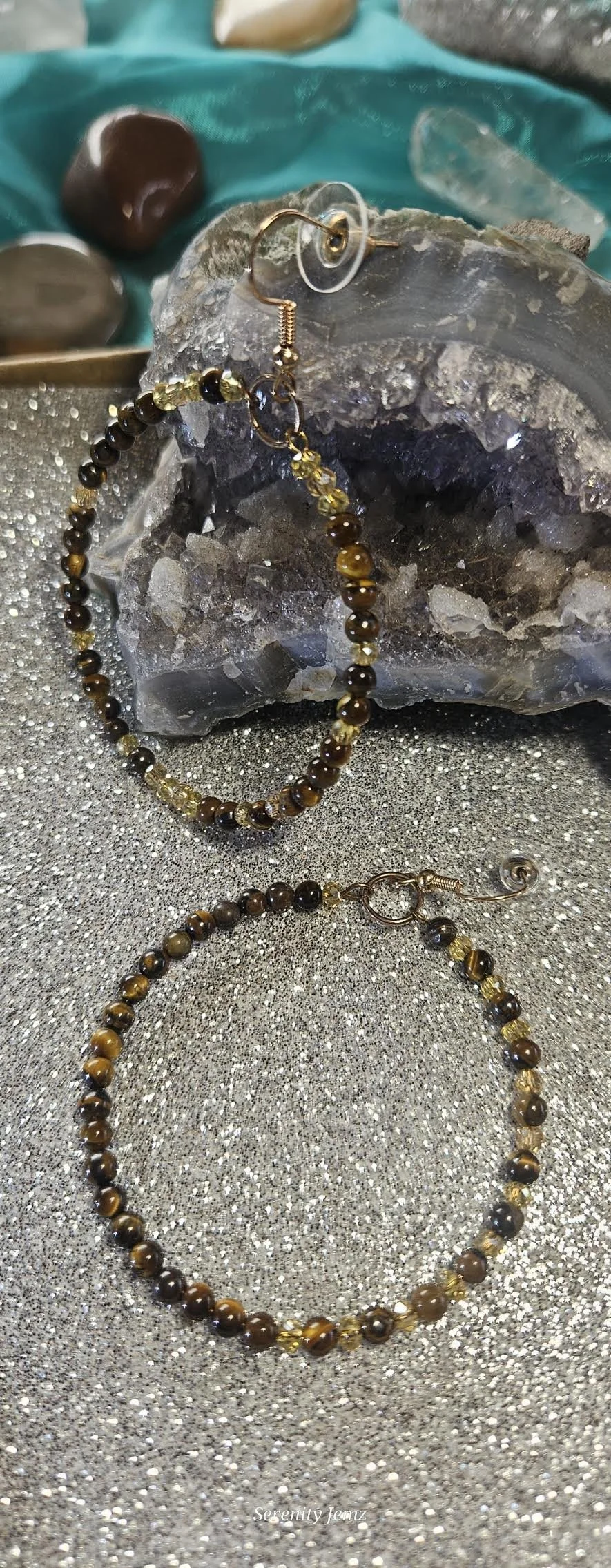 Tiger's Eye Hoop Earrings