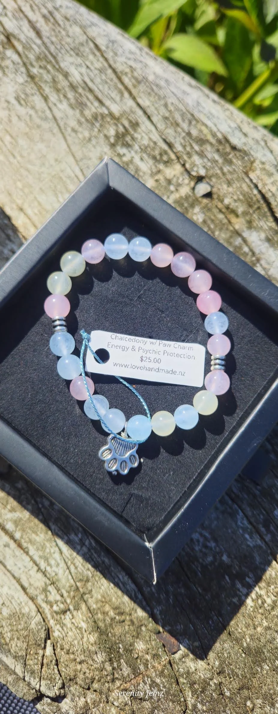 Chalcedony Paw Charm Bracelet
