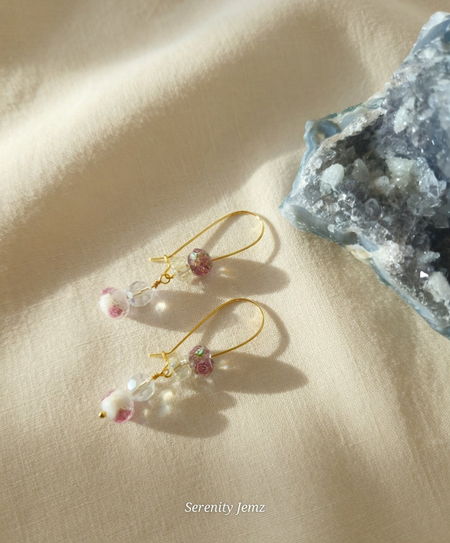 Aurora Borealis Glass Beads Earrings