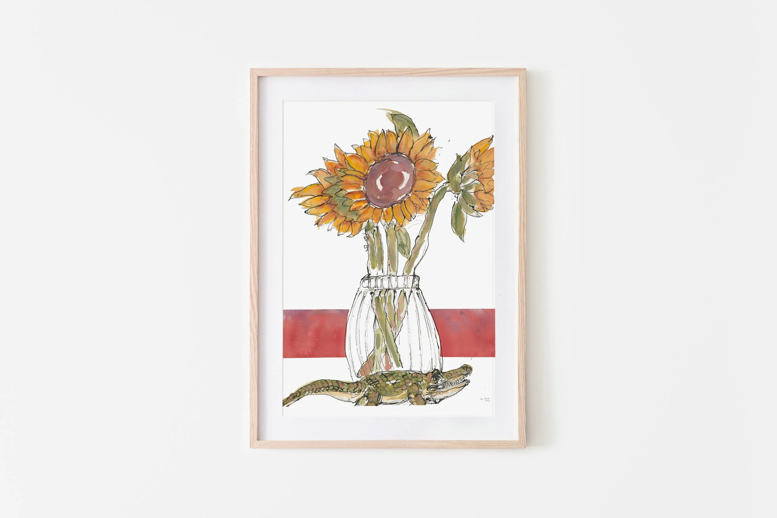 'Sunflowers & Crockie' - Illustrated Print (2026)