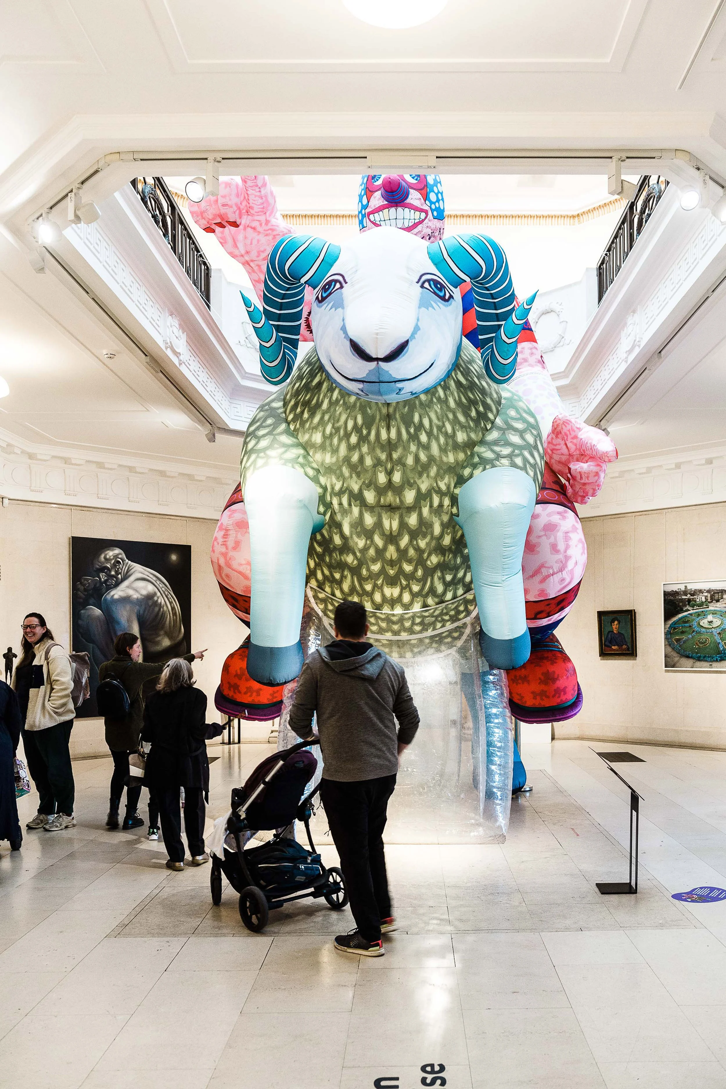An installation photograph of the exhibition Are we there yet? at the Ferens Art Gallery, Hull, in 2024, featuring the artwork Jason and His Argonaut by Jason Wilsher-Mills.