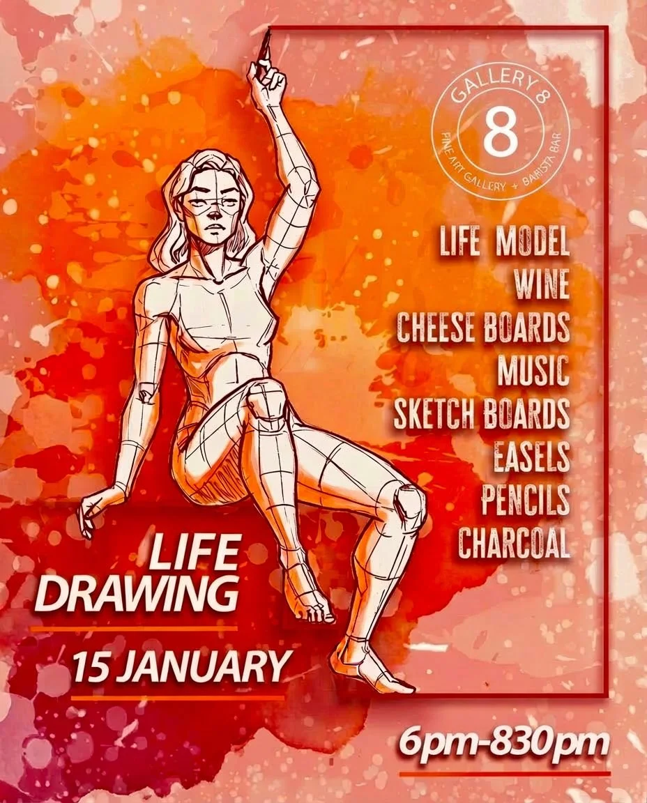 First Life Drawing Session for January - Life Model Liv - All inclusive $35 - limited Easels Book now