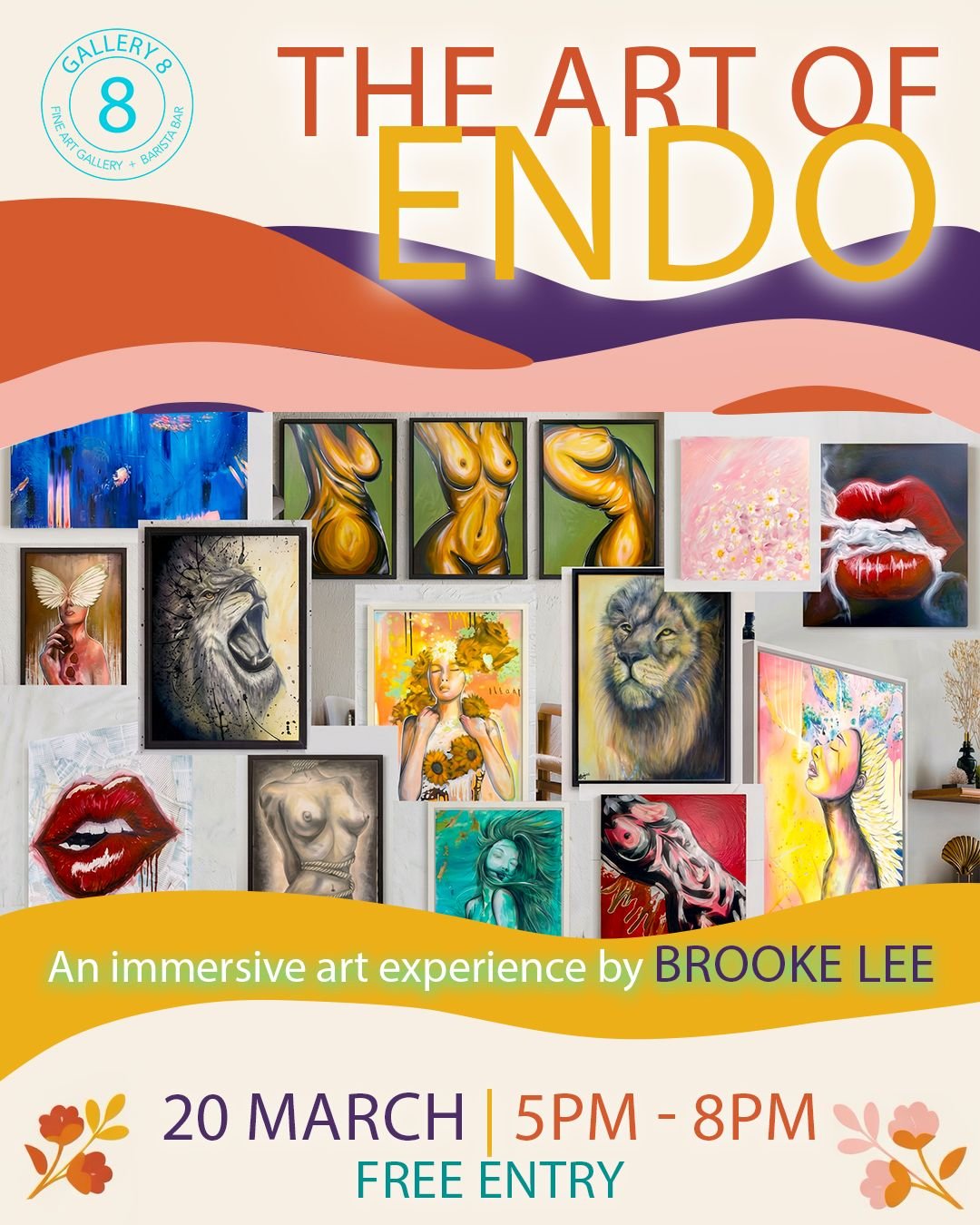 “The Art of Endo” Join Bianca Dye &amp; Mel Greig as they host a FREE launch night for actress &amp; creative Brooke Lee’s new artwork at Gallery 8.