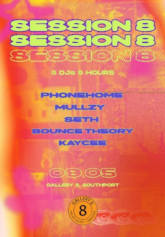 SESSION 8 - 5 LIVE DJ’S 5 HOURS Time: 6pm - 11pm 
