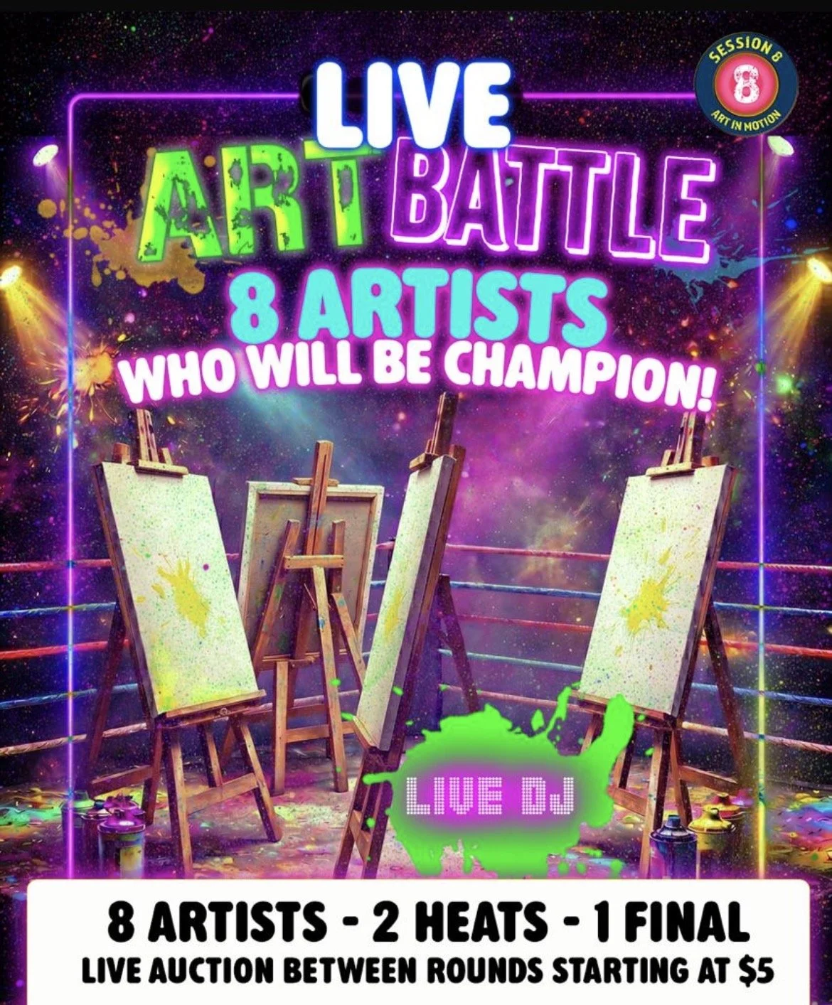 “Pop Up Exhibition” open night &amp; Live “Art Battle” – Highlights at Gallery 8