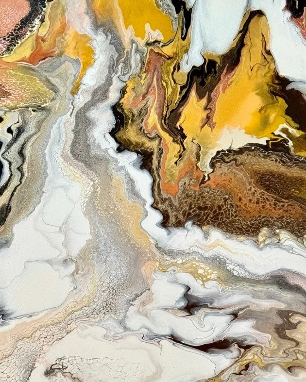 Part of our current Pop Up Exhibition ✨ 
An abstract piece layered with flowing golds, earthy bronze's and soft ivory. 

Visit the gallery, explore the collection, and experience art in motion. ✨Now on display at Gallery 8, featuring emerging and est