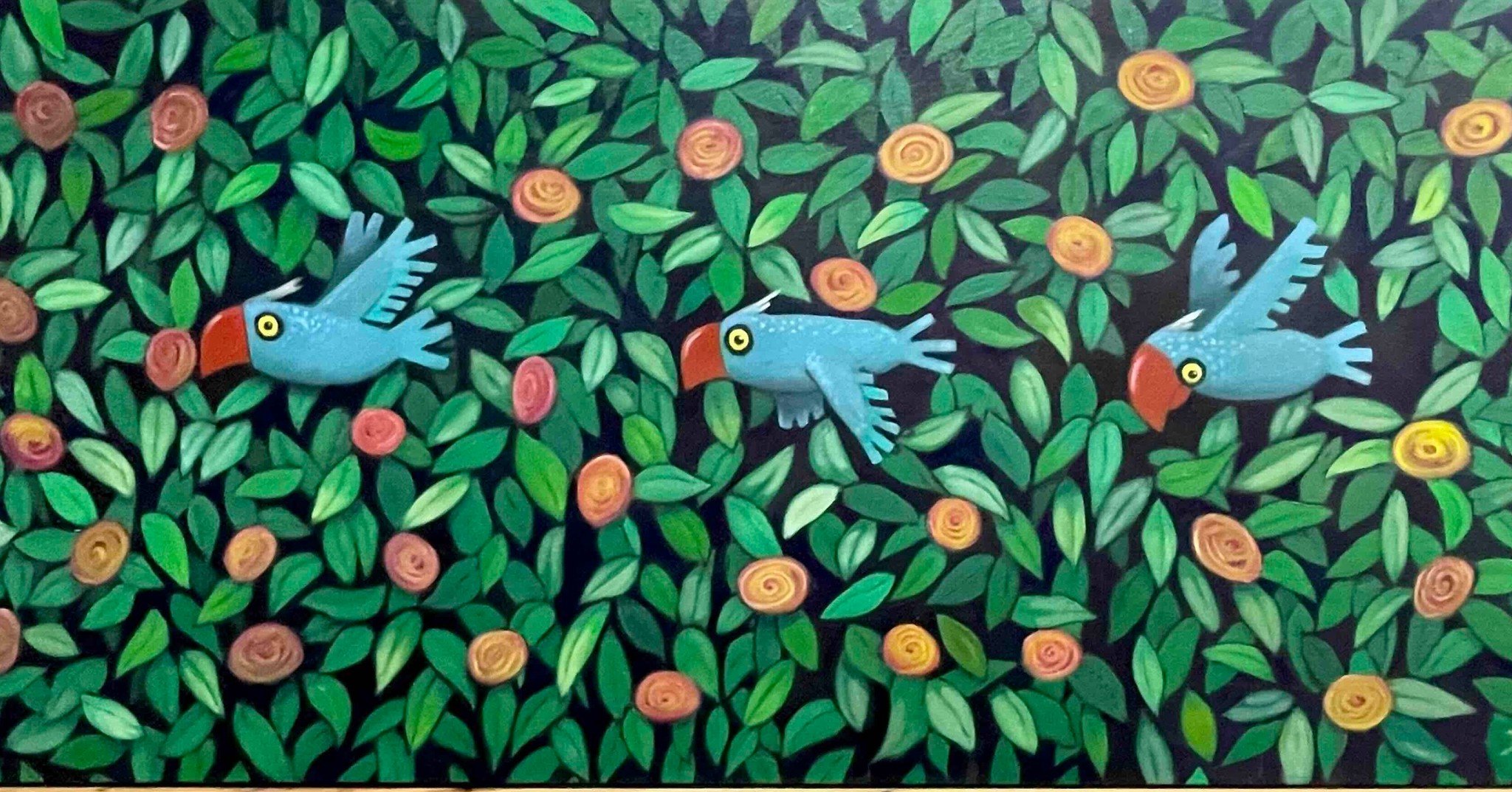 A little colour for your Sunday 🌿🦜 
A vibrant celebration of colour, movement and nature by Peter Dare.
Bold, joyful and full of character, this piece brings energy to any space.
Available at Gallery 8, Southport.