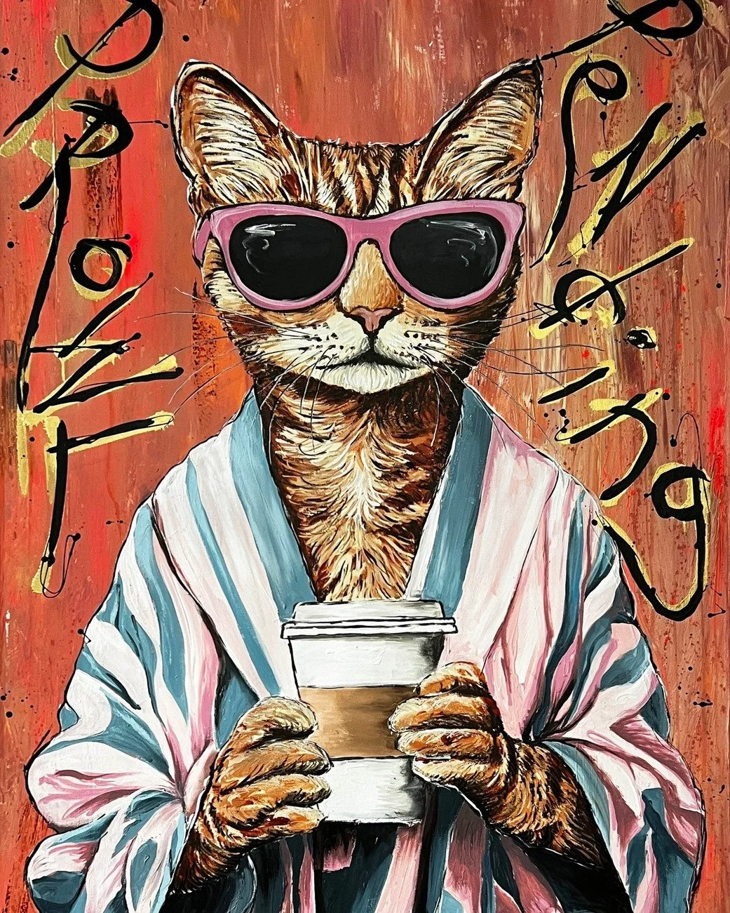 Come see "The Space Cowboy" original artworks in person at Gallery 8 on the Gold Coast. 🐅✨
We also have a selection of Limited Edition Artist Embellished Prints avail - each finished with the artist&rsquo;s own hand-applied details, making