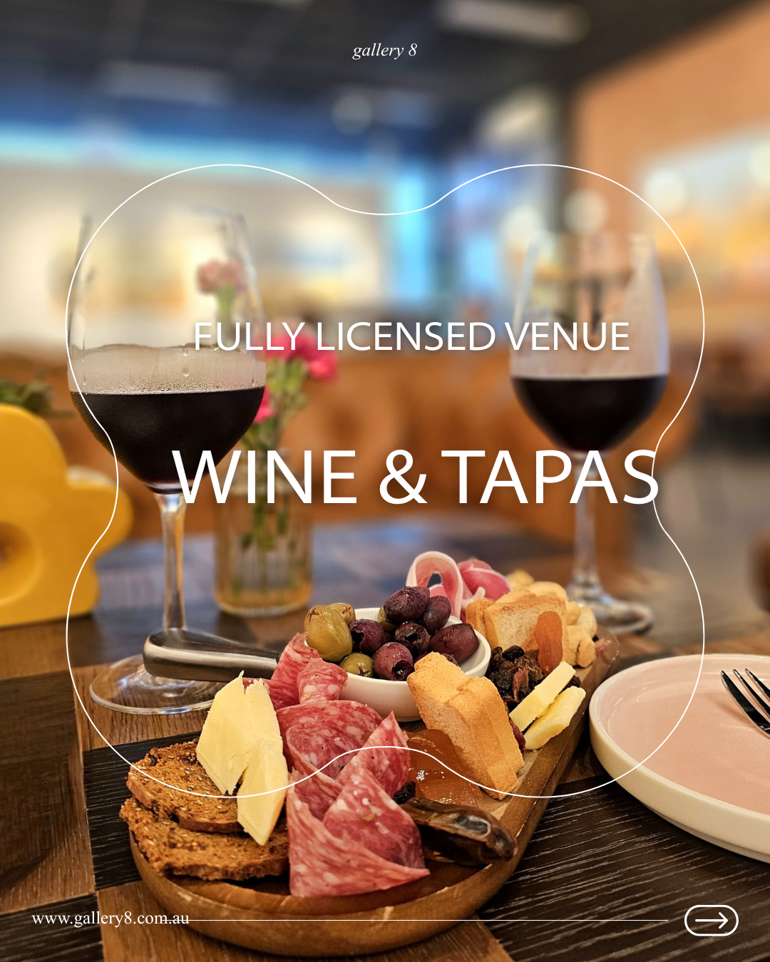 We are a fully licensed Art venue, cafe and bar.  Happy Hour after 2pm