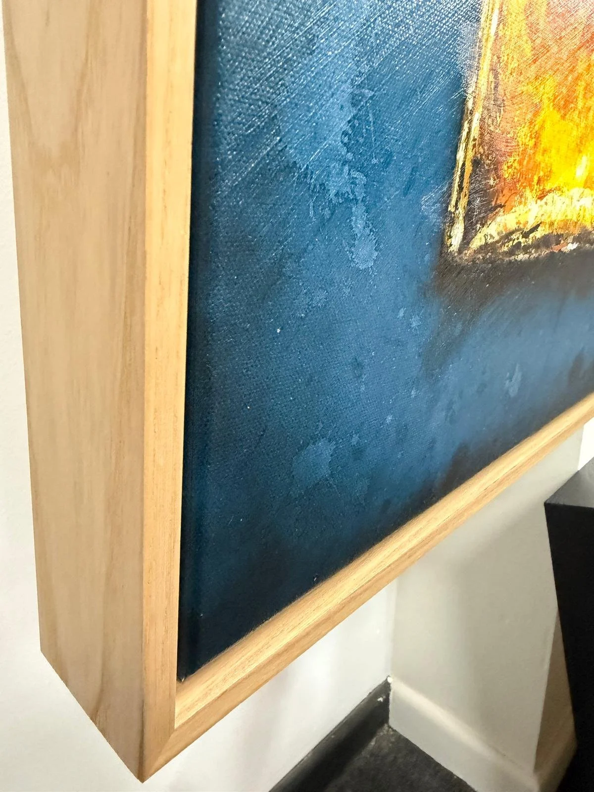 Canvas Print finished in raw oak float frame