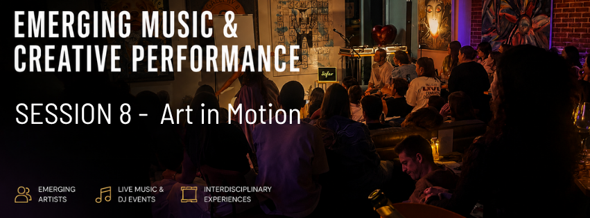 Audience attending a live music performance or workshop at an art and creative performance event.