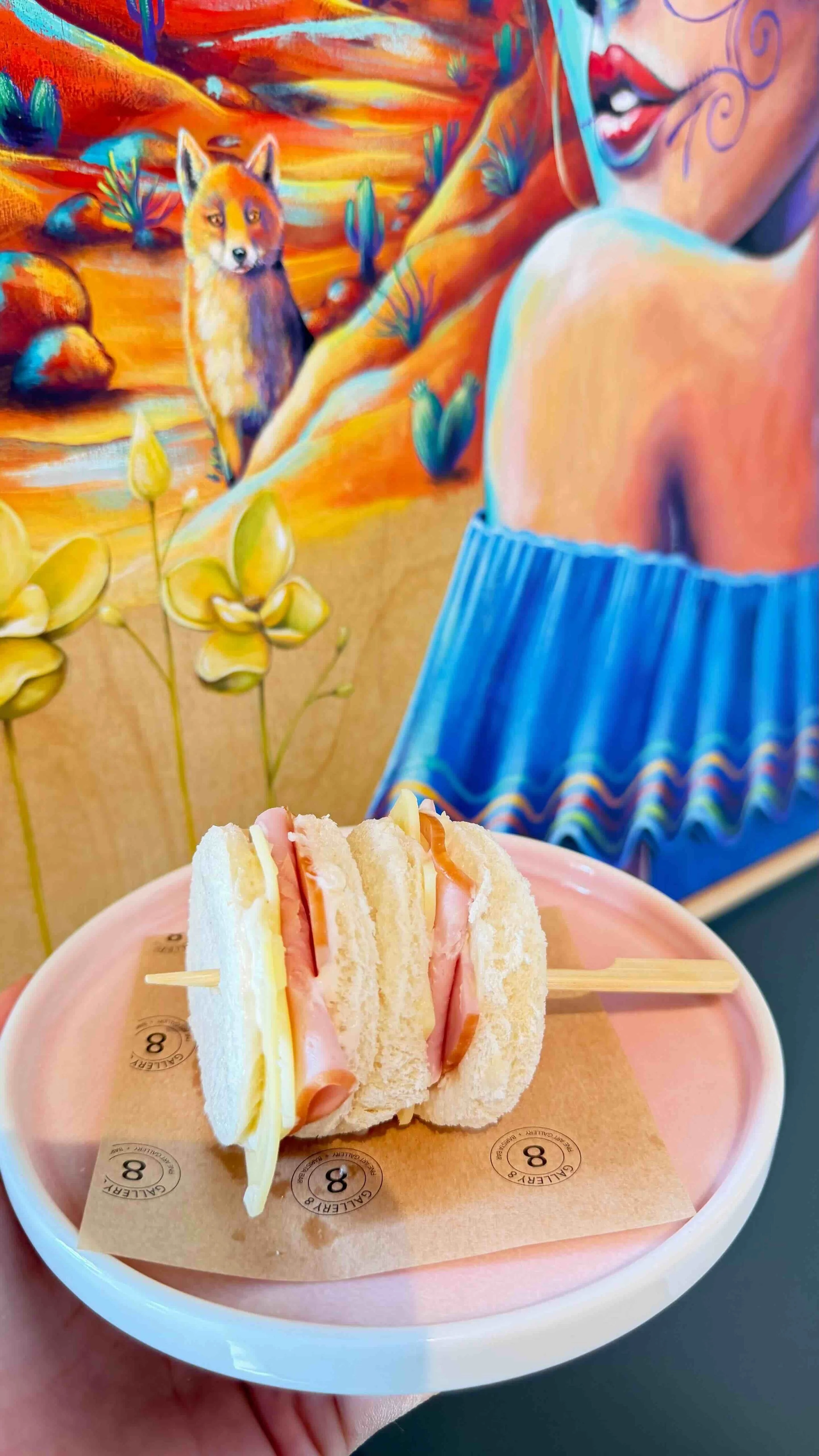 Ham & Cheese Stacks - Soft white bread rounds 