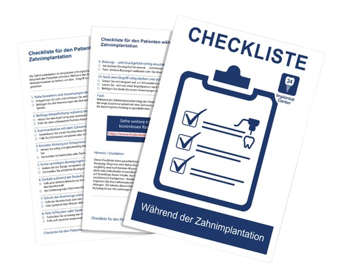 Achtung während der Zahnimplantation