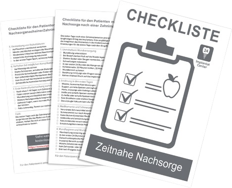 Achtung während der Zahnimplantation