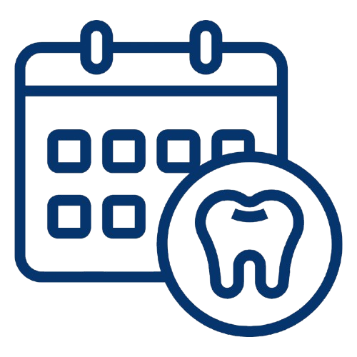 Symbol für einen Terminkalender und eine Zahnmedizin-Ikone, die牙 zeigt.