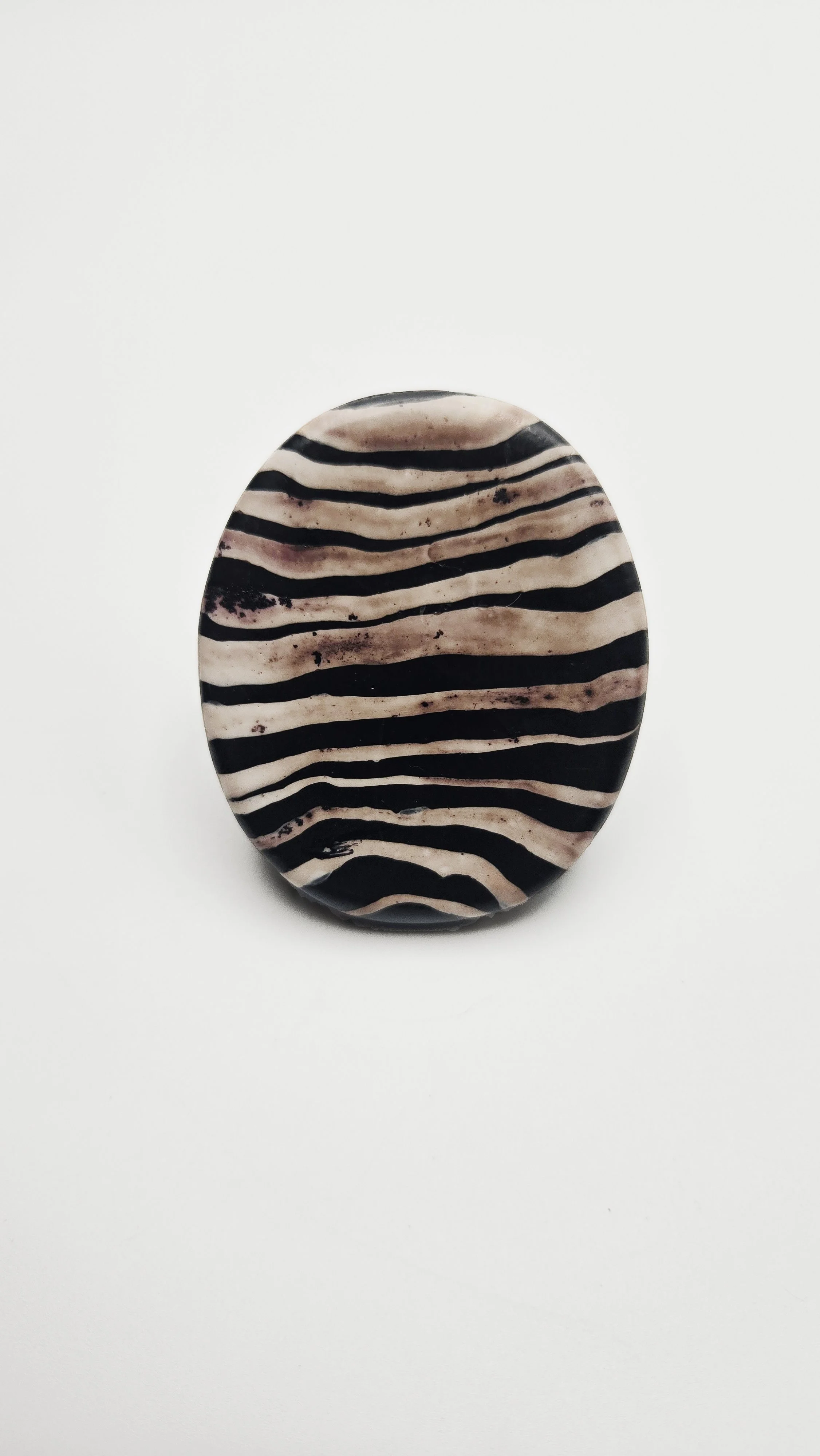 Zebra Vegan Ivory Ring (No. 8)