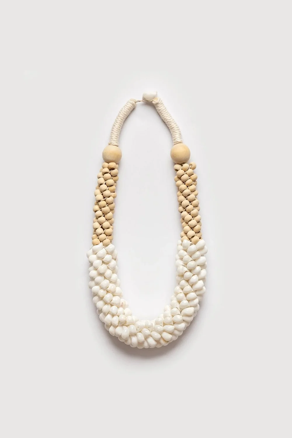 Tumidus Shell & Wooden Bead Necklace