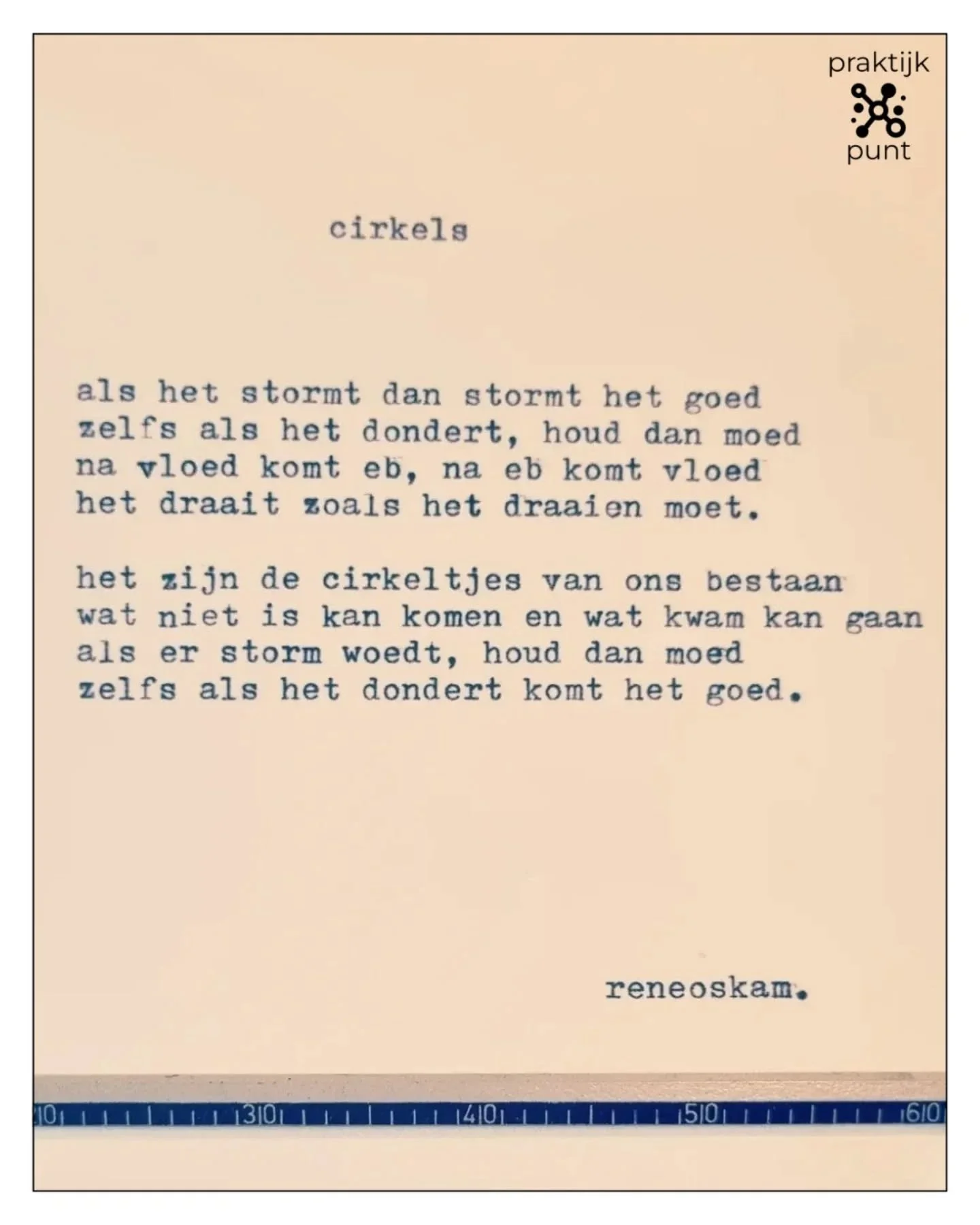 MOED(IG) PUNT. 

Een mooie opsteker van @reneoskam

#moedigpunt #houvol
#praktijkpunt